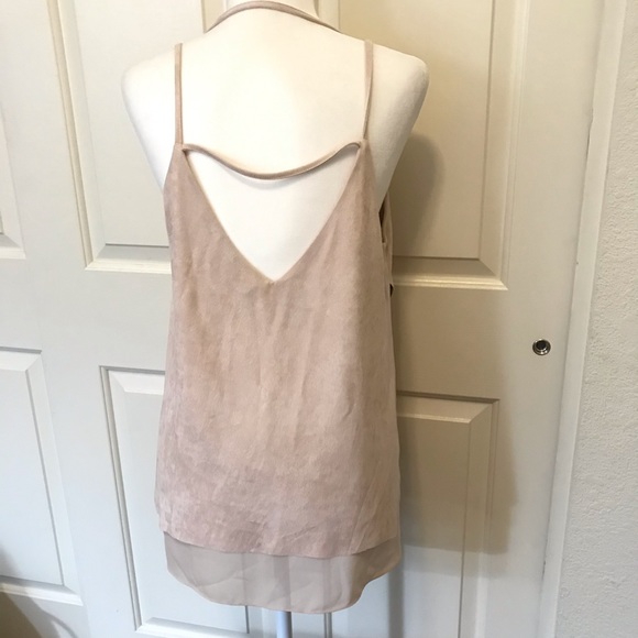 Sans Souci Tops - Sans Souci Pink Faux Suede Strappy Tank Size L